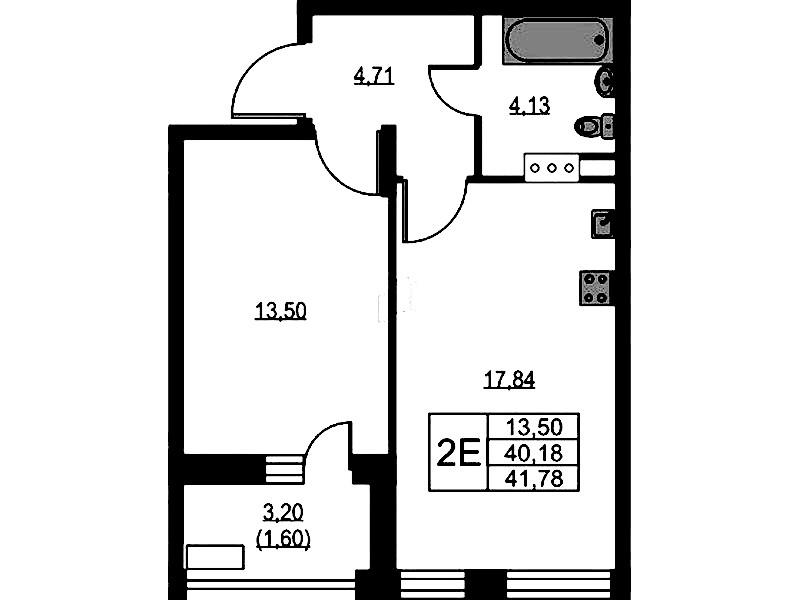 1-комнатная квартира 42.1 м², 8/9 эт., ЖК «VEREN NEXT Шуваловский»